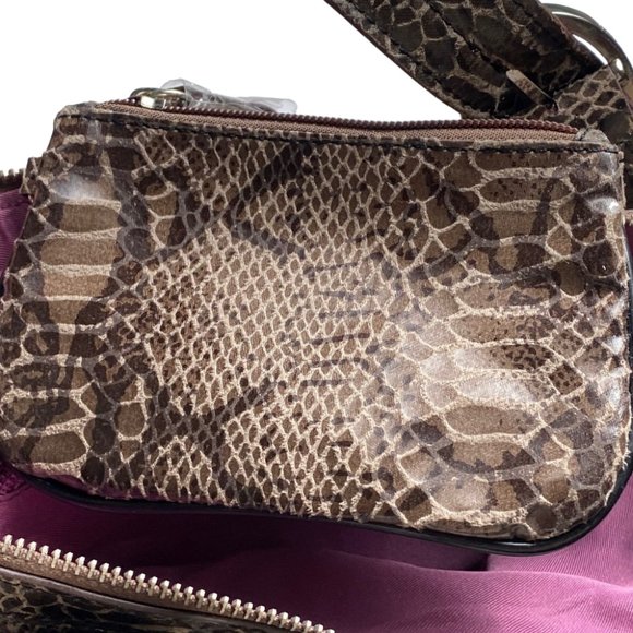 Liz Claiborne Faux Snakeskin Handbag Side Pockets W/ Matching Change Purse NWOT - Picture 9 of 10